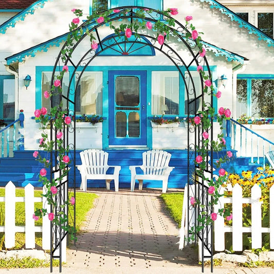 Metal Garden Arch 90.55" High Garden Arbor Trellis Climbing Plants