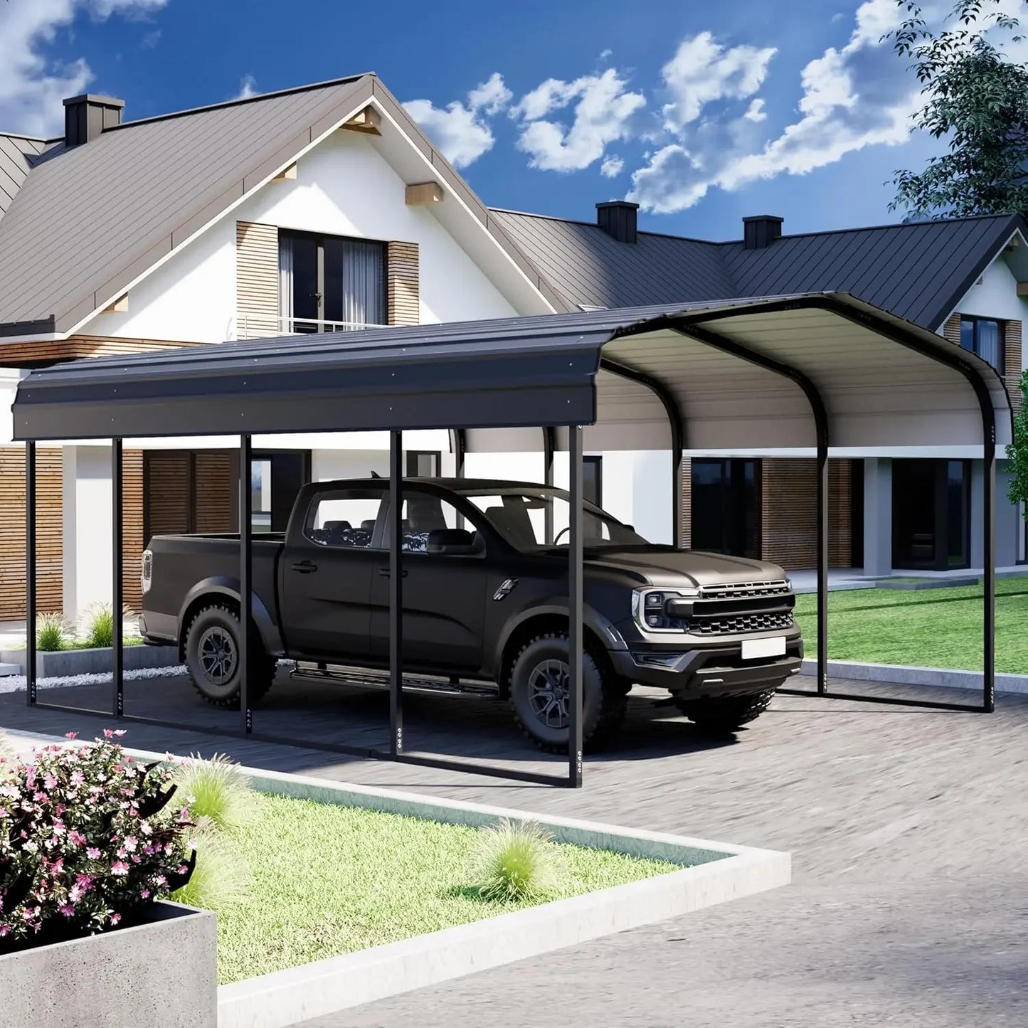 Metal Carport 12×20  Outdoor Storage Heavy Duty Metal Canopy