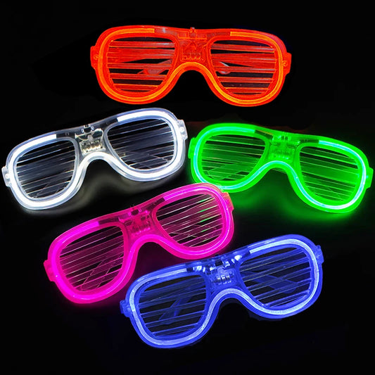 12/25 PCS LED Light Up Glasses 5 Colors Glasses Glow in The Dark