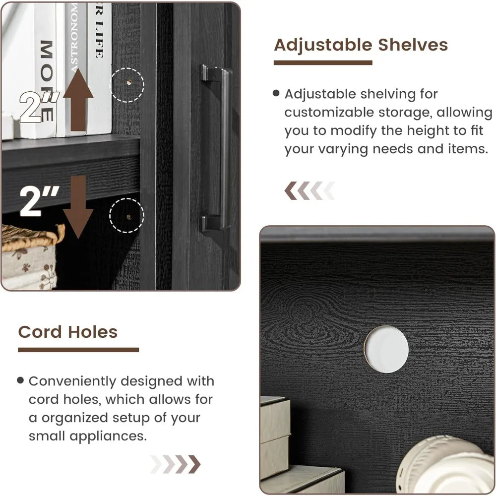 Farmhouse TV Stand Entertainment Center with Storage,