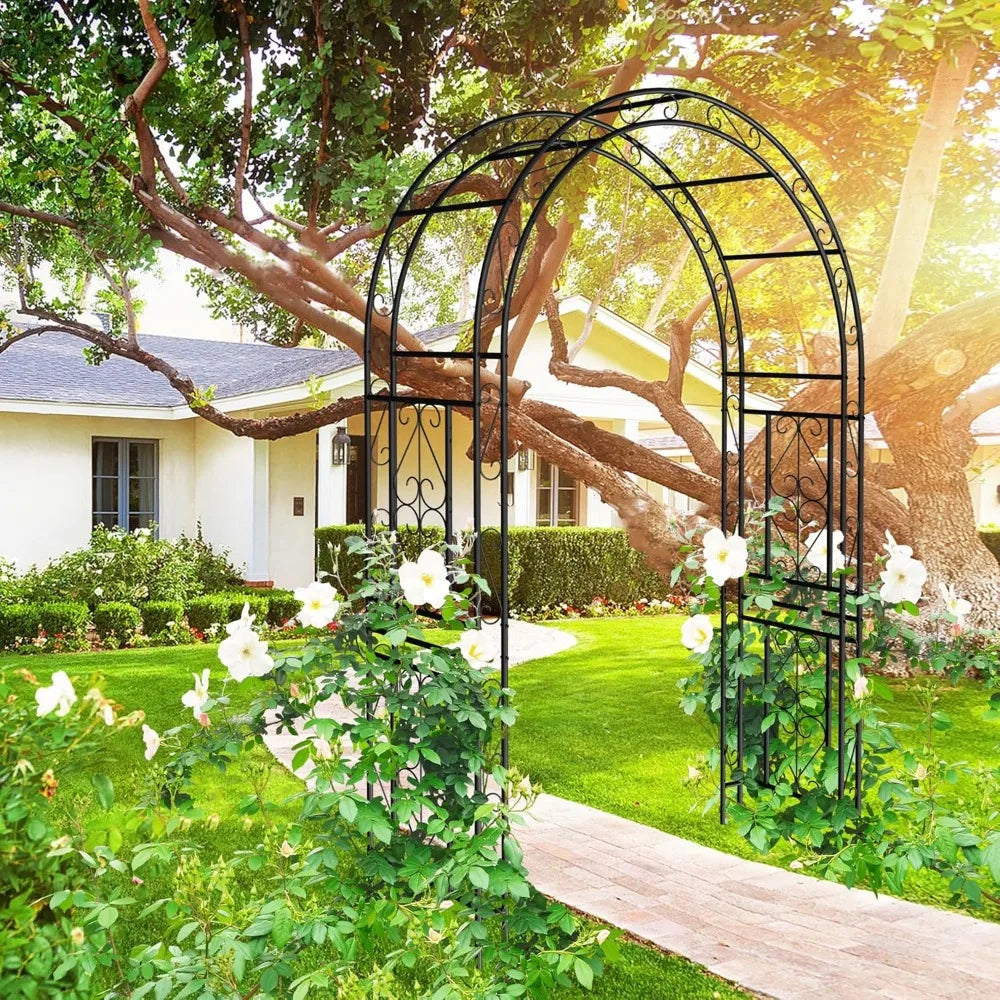 Metal Garden Arch 90.55" High Garden Arbor Trellis Climbing Plants