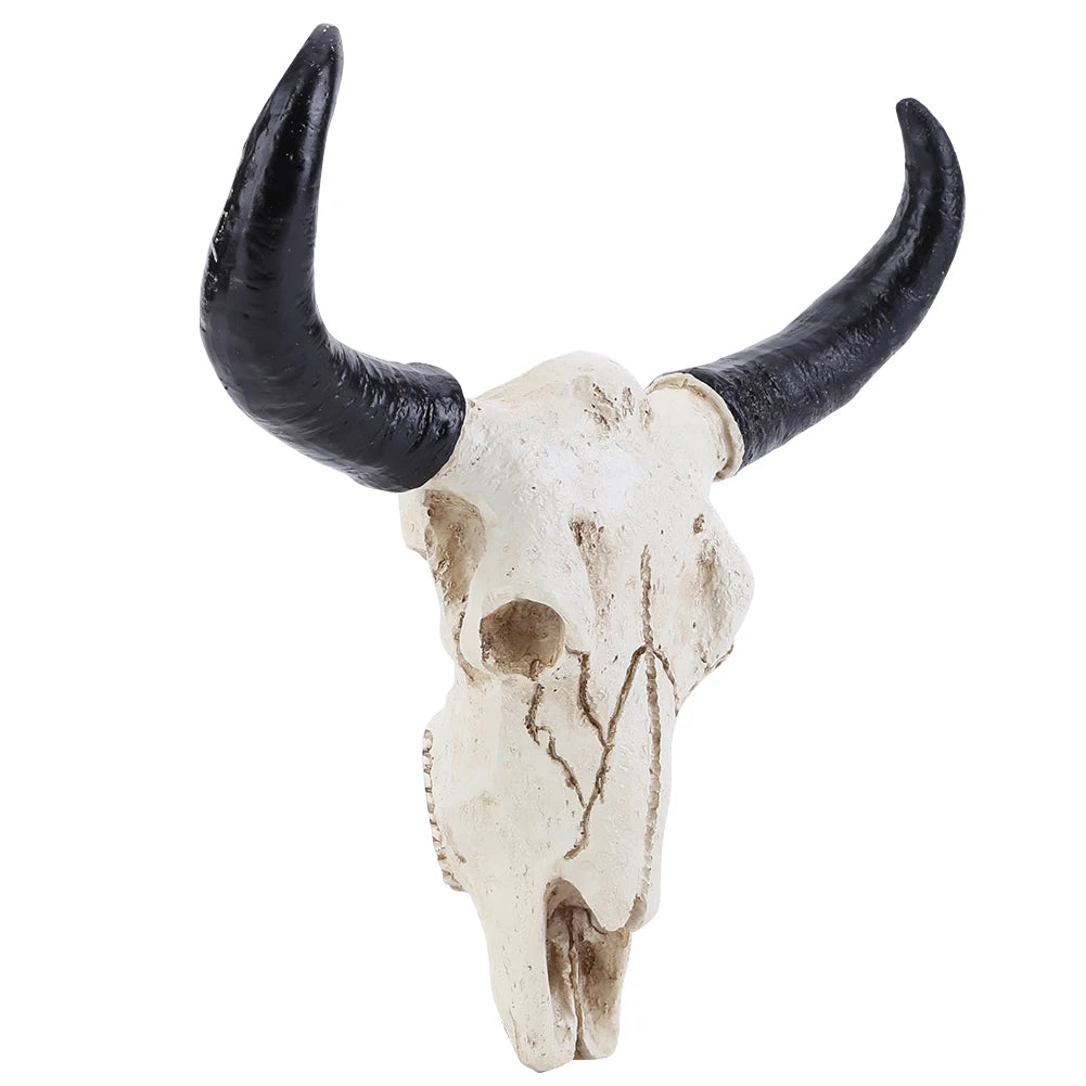Longhorn Cow Skull Head Ornament Wall Hanging 3D Animal Statue
