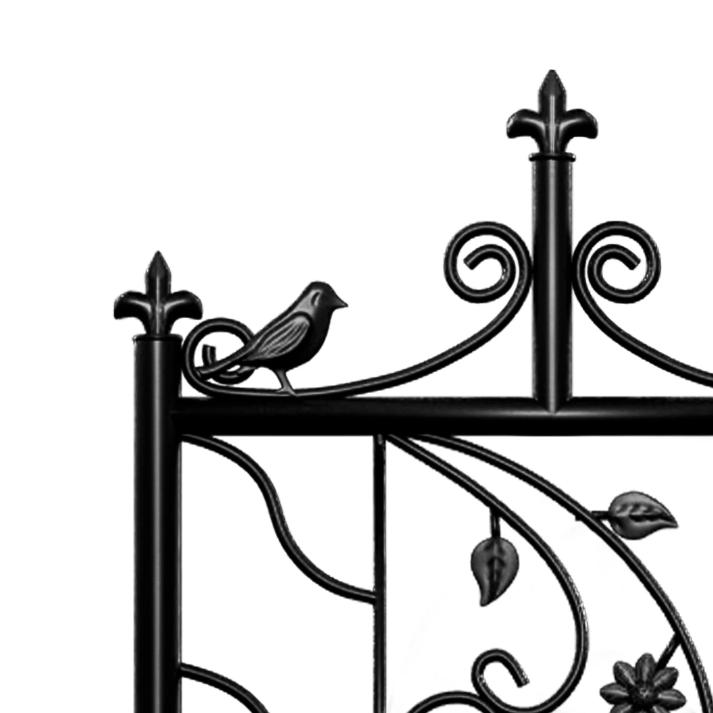 71 inch Garden Trellis Decorative Tall Metal Fence Black