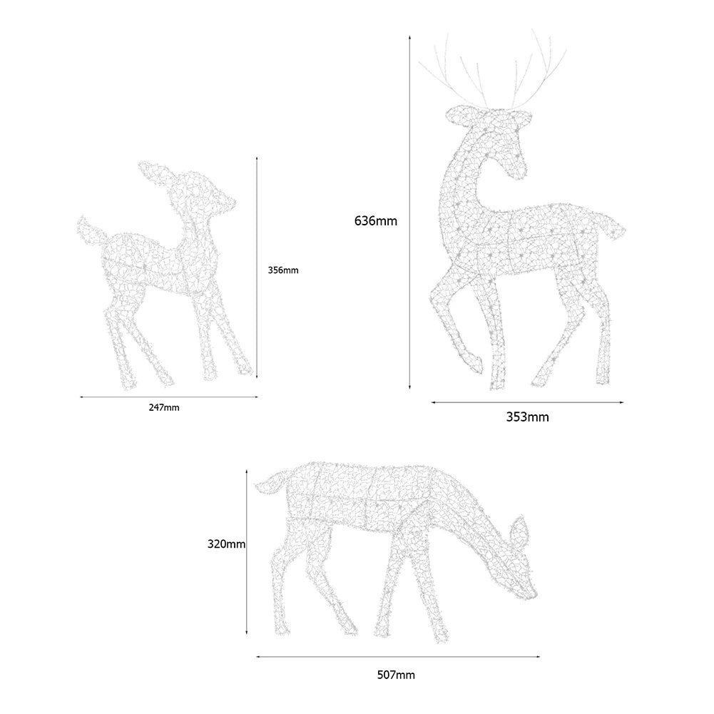 Reindeer Ornaments Battery Powered Iron Art Reindeer Yard Ornament